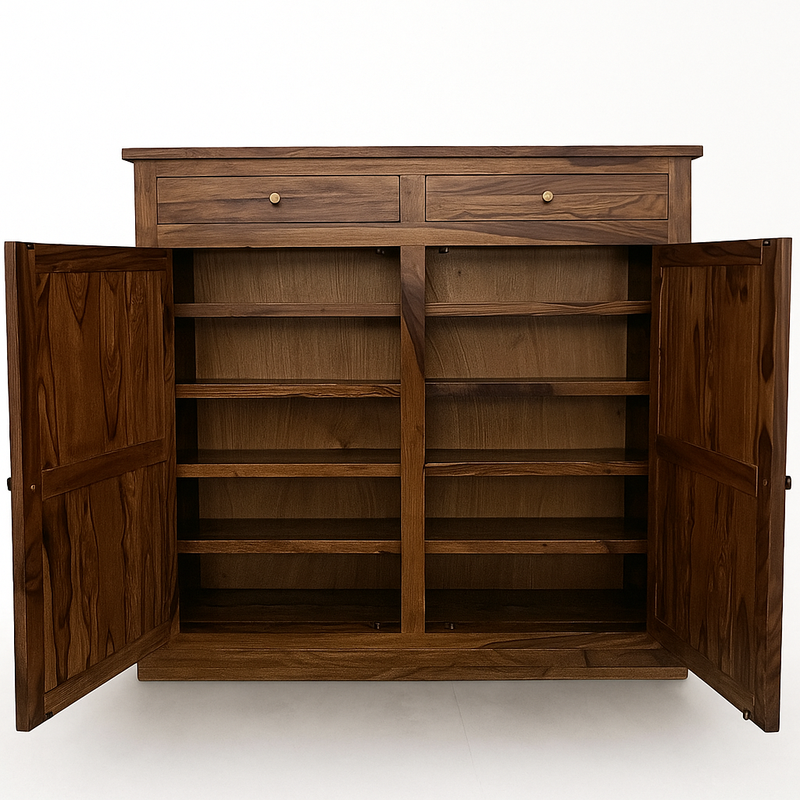 Suryavanshi Sheesham Wood Shoe Rack: Elegant Storage for Your Shoe Collection (35.5D x 120W x 118H)