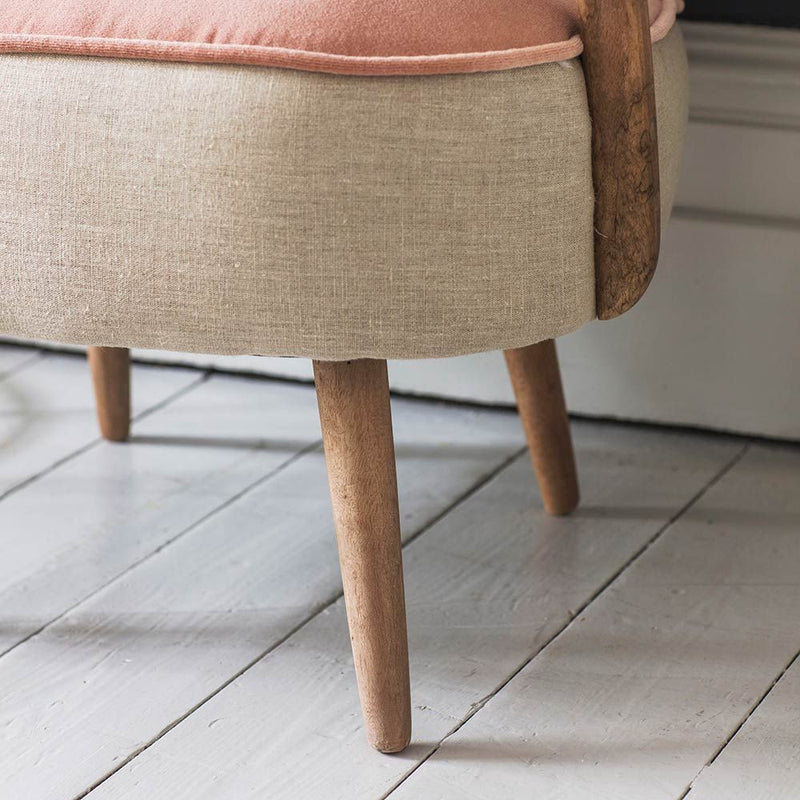 Sheesham Wood & Velvet Calvin Armchair - Luxurious Comfort