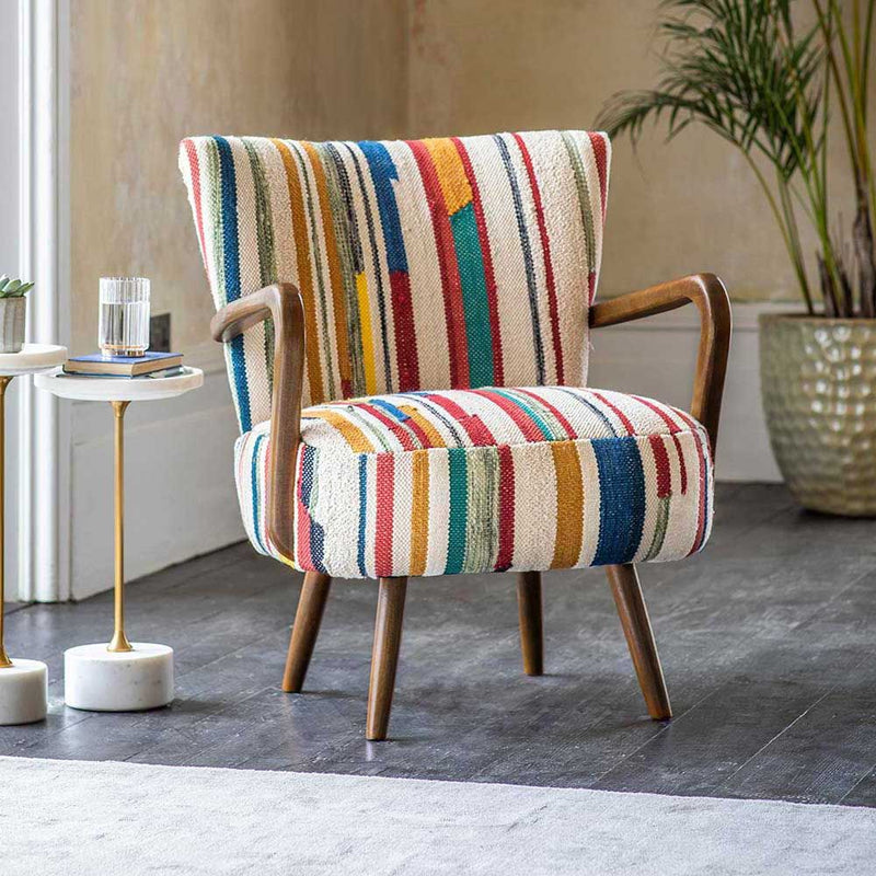 Sheesham Wood & Velvet Calvin Armchair - Luxurious Comfort