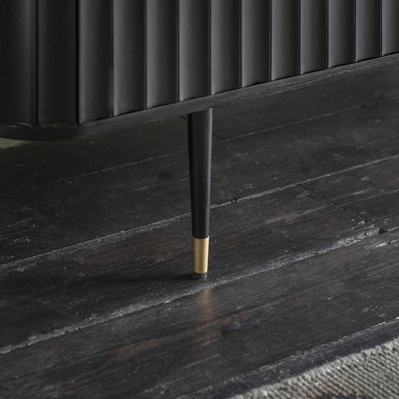 Suryavanshi Acacia Wood Flute Design Sideboard – A Symphony of Elegance and Storage (‎45D x 147W x 76H CM)