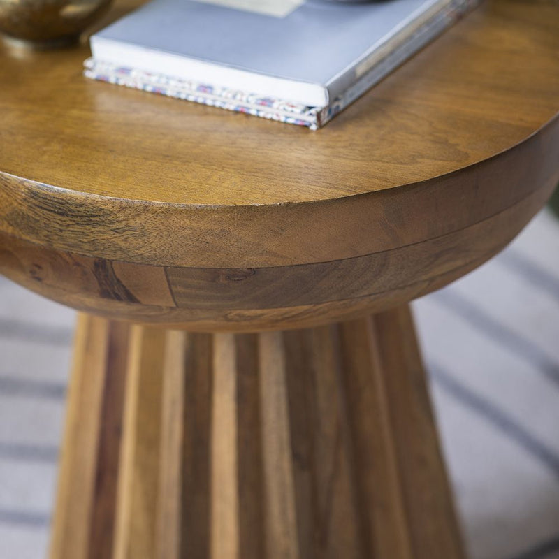 Suryavanshi Acacia Wood Round Side Table – Versatile Elegance for Your Living Space