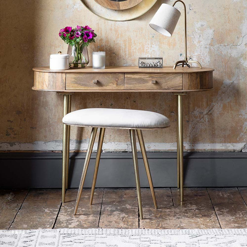 Suryavanshi Mango Wood Lottie Dressing Table with Stool - A Fusion of Elegance and Functionality