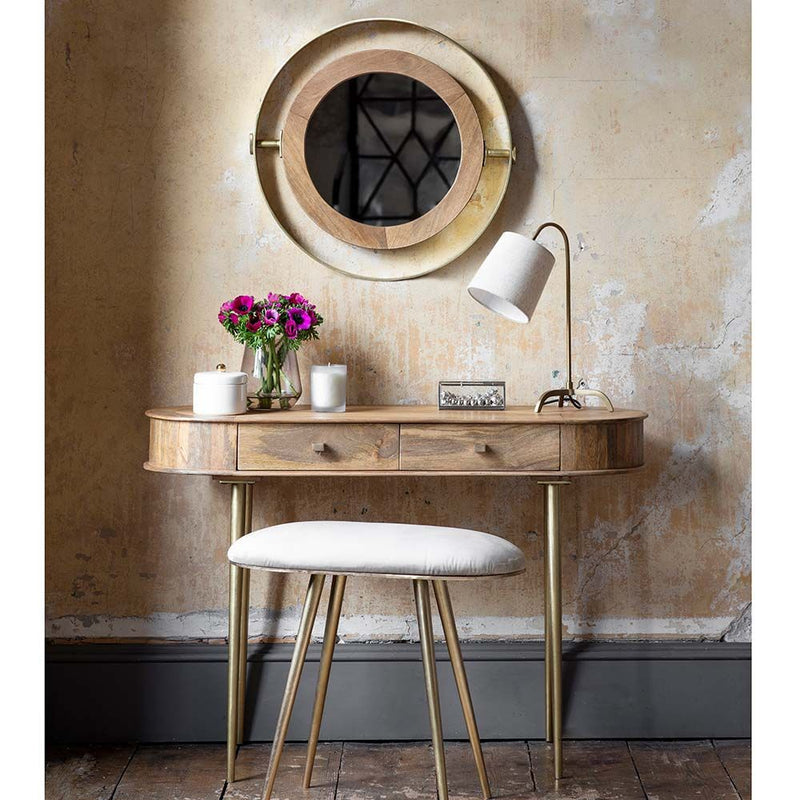 Suryavanshi Mango Wood Lottie Dressing Table with Stool - A Fusion of Elegance and Functionality