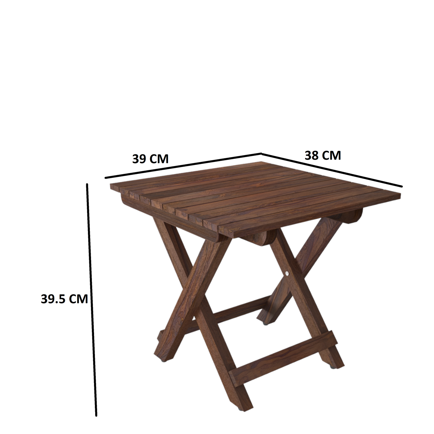 Suryavanshi Sheesham Wood Foldable Coffee Table - Space-Saving Design, Coffee Table (Sheesham Wood-Foldable, 38D x 39W x 39.5H cm)