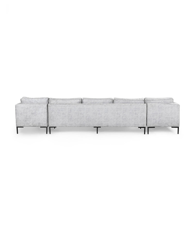 Suryavanshi U-Shape Sectional Sofa – Iron Structure, Velvet Upholstery – Luxurious Design – Three-Seater with Two Daybeds – Modern Elegance