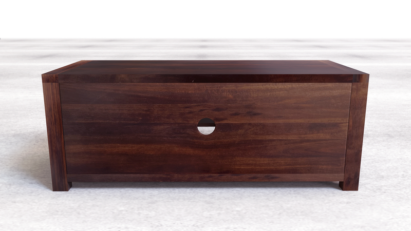 Suryavanshi Mango Wood TV Unit - Exquisite Carved Design and Spacious Storage (Mango Wood-Carving, W120cm x D45cm x H50cm)