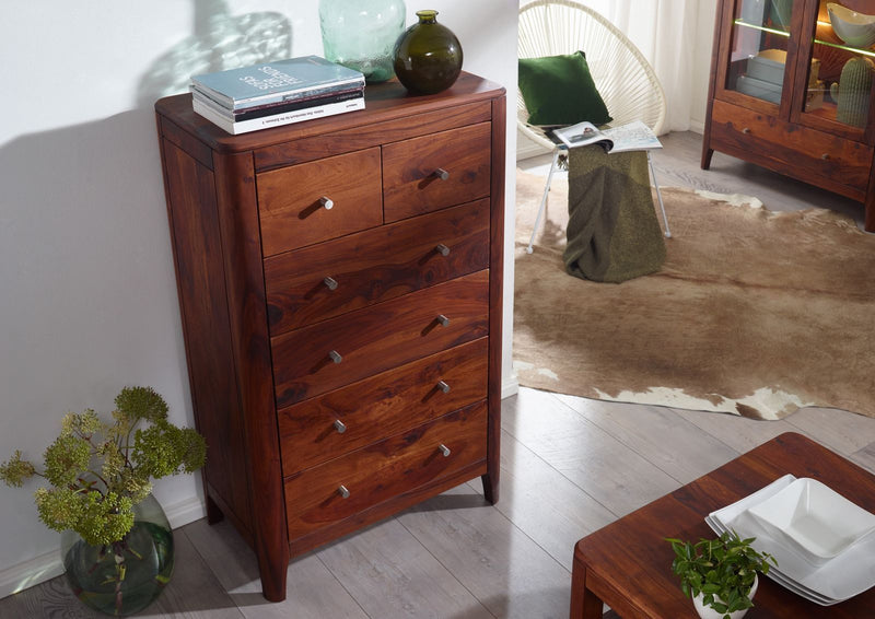 Suryavanshi Sheesham Wood 6-Drawer Chest of Drawers – Quality Storage Solution for Your Home (Sheesham Wood, W70 x D40 x H115 cm)