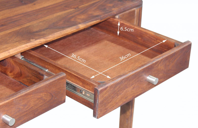 Suryavanshi Sheesham Wood 2-Drawer Writing & Study Table with 3 Shelves on Table Top (Sheesham Wood, W112 x D71 x H85 cm)