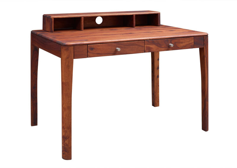Suryavanshi Sheesham Wood 2-Drawer Writing & Study Table with 3 Shelves on Table Top (Sheesham Wood, W112 x D71 x H85 cm)