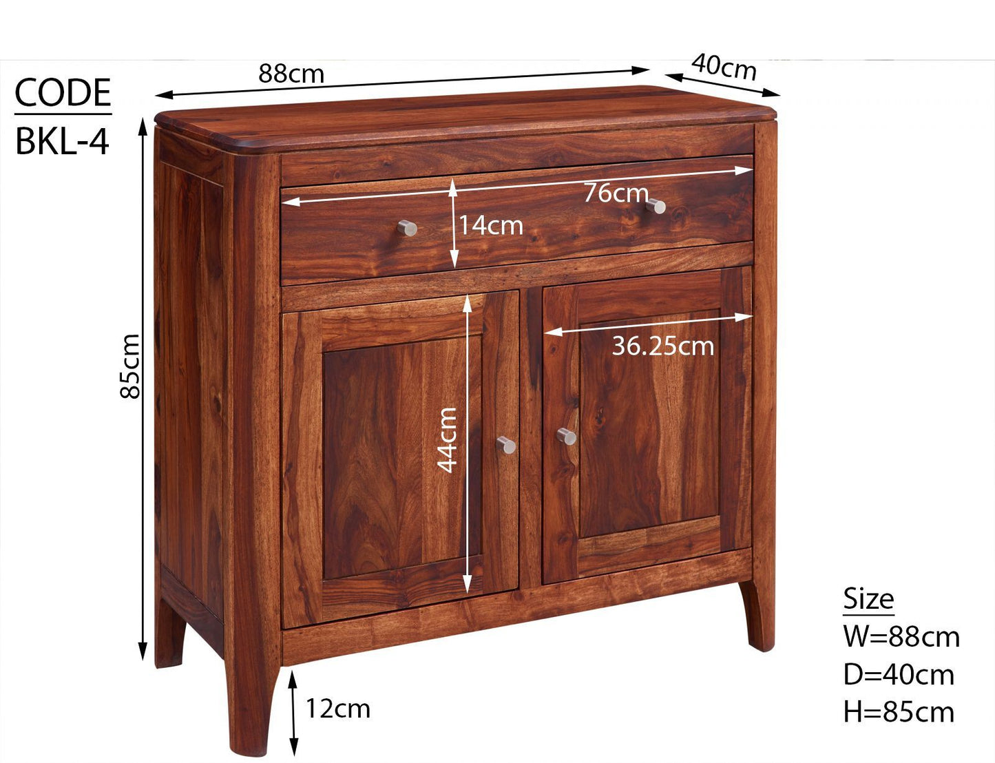 Suryavanshi Sheesham Wood 2-Door 2-Drawer Sideboard - Quality Storage Solution, Wooden Storage Cabinet, Wooden Cabinet (Sheesham Wood, 88 x D40 x H85 cm)