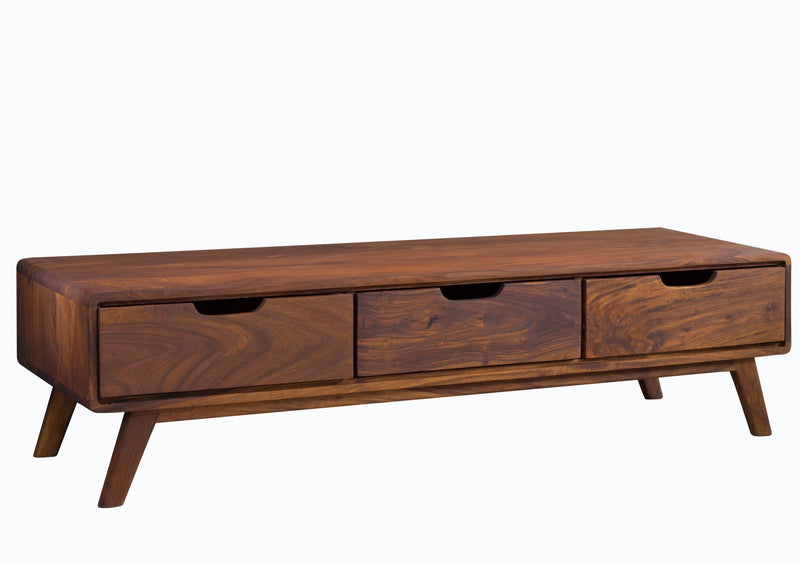 Suryavanshi Sheesham Wood TV Unit with 3 Drawers – Elegant and Durable Furniture for Your Living Room (Sheesham Wood, W134 D40 H34 cm)