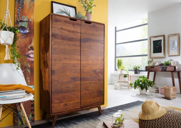 Suryavanshi Sheesham Wood Wardrobe with 6 Shelves – Spacious and Stylish Storage Solution for Your Bedroom (Sheesham Wood, W90 D40 H145 cm)