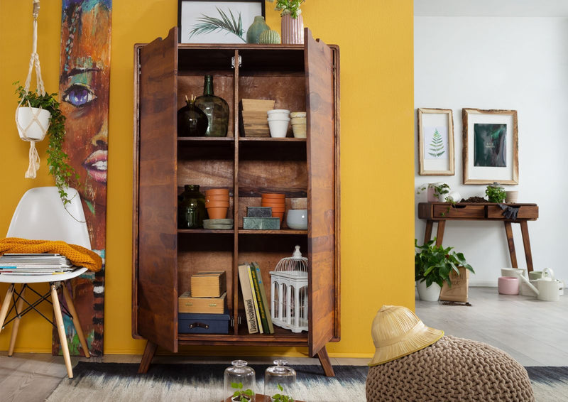 Suryavanshi Sheesham Wood Wardrobe with 6 Shelves – Spacious and Stylish Storage Solution for Your Bedroom (Sheesham Wood, W90 D40 H145 cm)