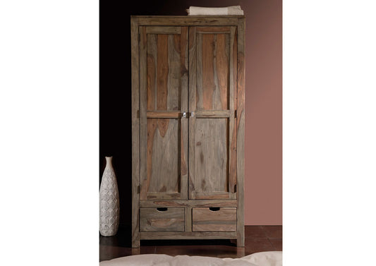 Suryavanshi Sheesham Wood Wardrobe with 2 Drawers and 2 Doors – Spacious and Stylish Storage Solution for Your Bedroom (Sheesham Wood, (W96 D60 H200 cm)