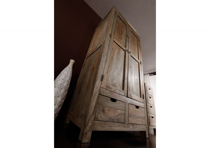 Suryavanshi Sheesham Wood Wardrobe with 2 Drawers and 2 Doors – Spacious and Stylish Storage Solution for Your Bedroom (Sheesham Wood, (W96 D60 H200 cm)