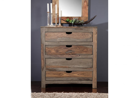 Suryavanshi Sheesham Wood Chest of Drawers – Natural and Spacious Furniture for Your Bedroom (Sheesham Wood, W85 D42 H95 cm)