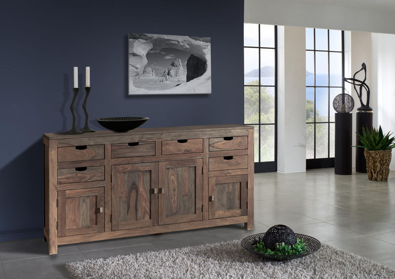 Suryavanshi Sheesham Wood Sideboard with 6 Drawers and 4 Doors – Rustic and Spacious Furniture for Your Dining Room