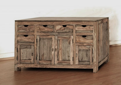 Suryavanshi Sheesham Wood Sideboard with 6 Drawers and 4 Doors – Rustic and Spacious Furniture for Your Dining Room