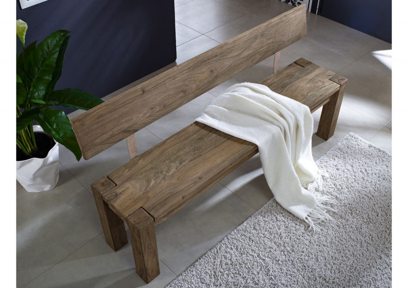 Suryavanshi Sheesham Wood Bench 4 Seater - Natural and Comfortable Furniture for Your Home (W160 D35 H76 cm)