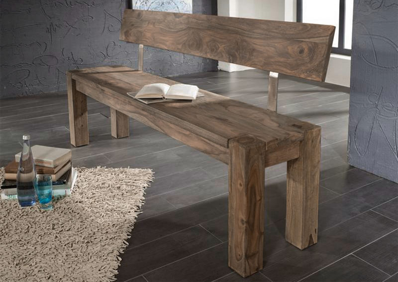 Suryavanshi Sheesham Wood Bench 4 Seater - Natural and Comfortable Furniture for Your Home (W160 D35 H76 cm)
