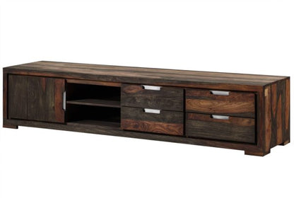 Suryavanshi Sheesham Wood TV Unit with 4 Drawers, 1 Door and 2 Shelves (Sheesham Wood, W205 D50 H45 cm)