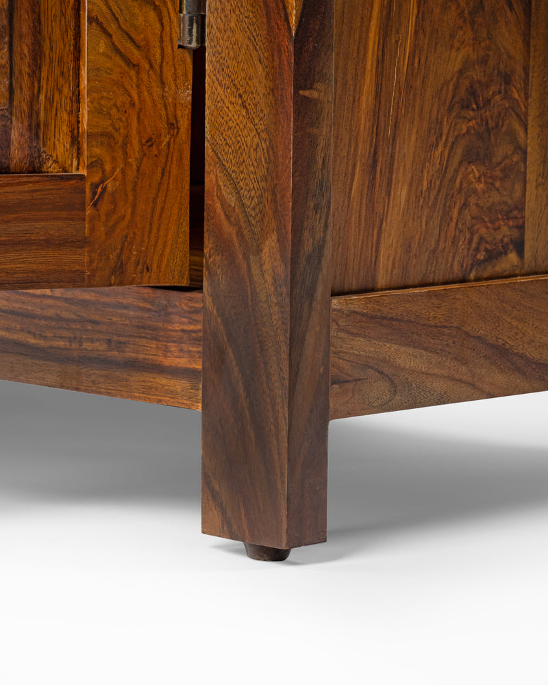 Suryavanshi Sheesham Wood Storage Cabinet with 3 Doors – Solid Wood Sideboard for Living Room, Dining, and Home Office (Natural Finish)