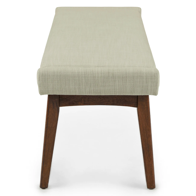 Suryavanshi Premium Upholstered Wooden Bench – Mid-Century Modern Padded Seating for Home & Office (Beige & Walnut Finish)