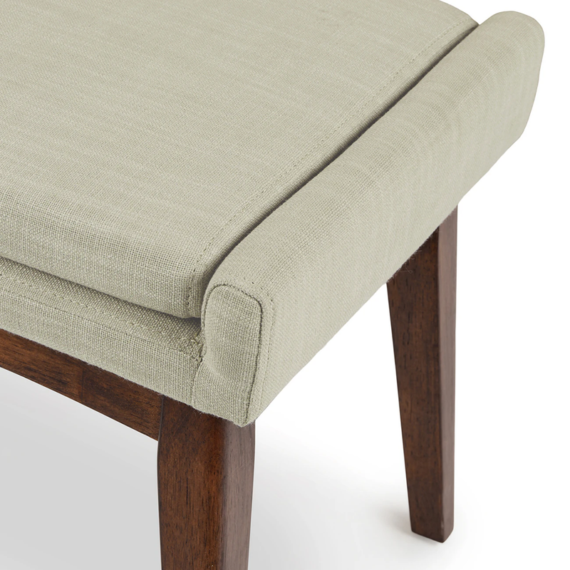 Suryavanshi Premium Upholstered Wooden Bench – Mid-Century Modern Padded Seating for Home & Office (Beige & Walnut Finish)