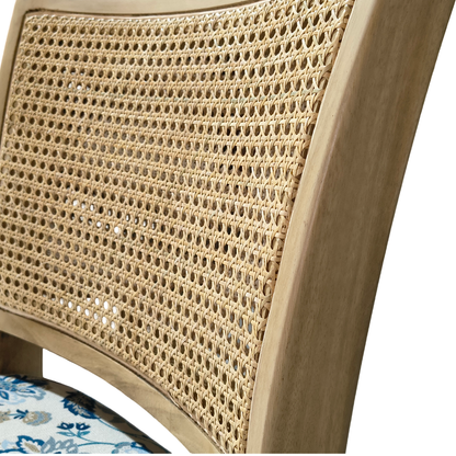Gretta Mango Wood Rattan Dining Chair with Cane Work - Set of 2