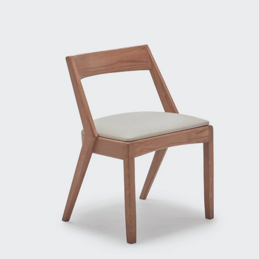 Suryavanshi Solid Acacia Wood Dining Chair with Fabric Seat – Modern Armless Chair for Dining Room, Living Room & Café (Natural Finish)