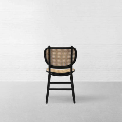 Suryavanshi Sheesham Wood Rattan Dining Chair, Black Wood Frame with Natural Cane Weave Seat and Back | for Dinning Room Rattan Dinning Chair Modern (Black)