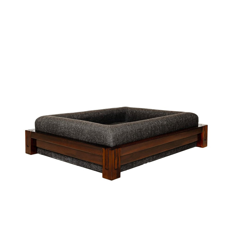 Premium Sheesham Wood Dog Bed with Cushion – Sturdy Wooden Pet Sofa for Medium & Large Dogs, Elegant Handcrafted Design