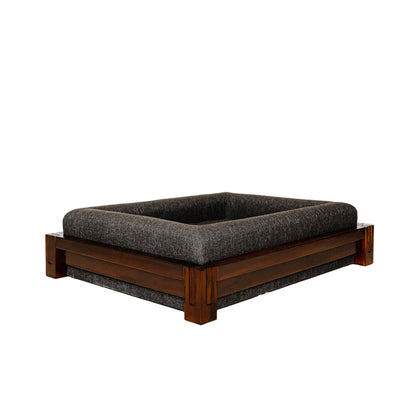 Premium Sheesham Wood Dog Bed with Cushion – Sturdy Wooden Pet Sofa for Medium & Large Dogs, Elegant Handcrafted Design