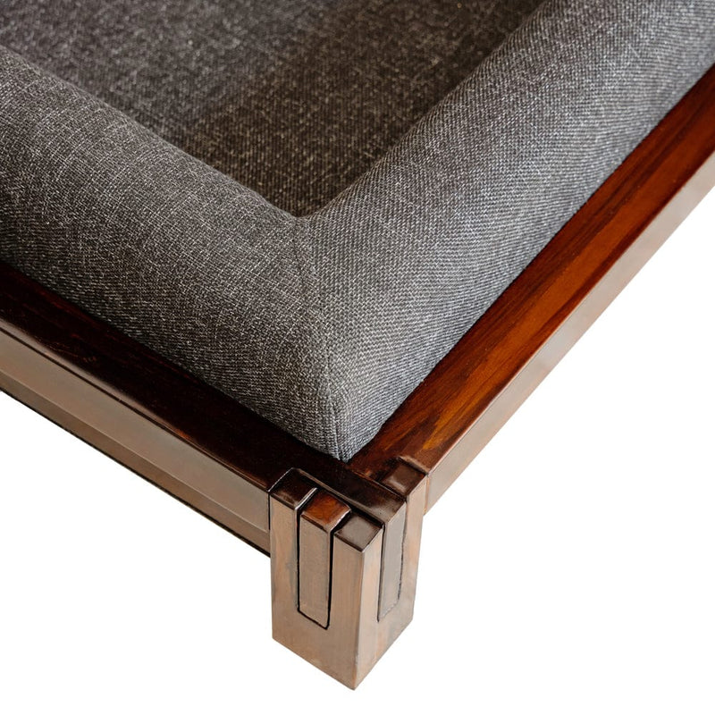 Premium Sheesham Wood Dog Bed with Cushion – Sturdy Wooden Pet Sofa for Medium & Large Dogs, Elegant Handcrafted Design