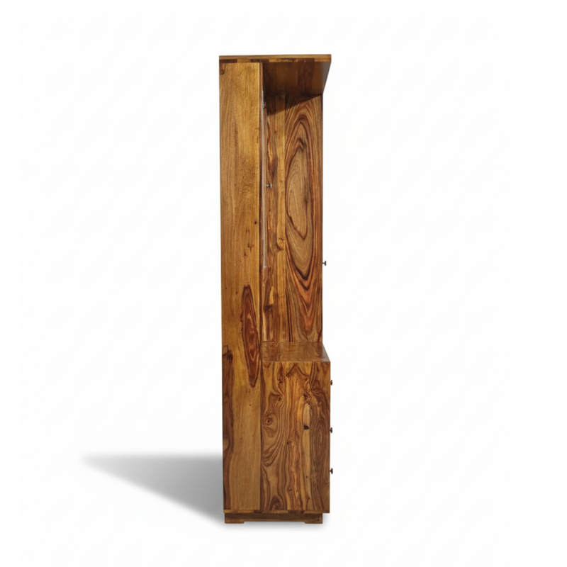 Sheesham Wood Dressing Table with Mirror & Storage Drawers – Elegant Bedroom Furniture