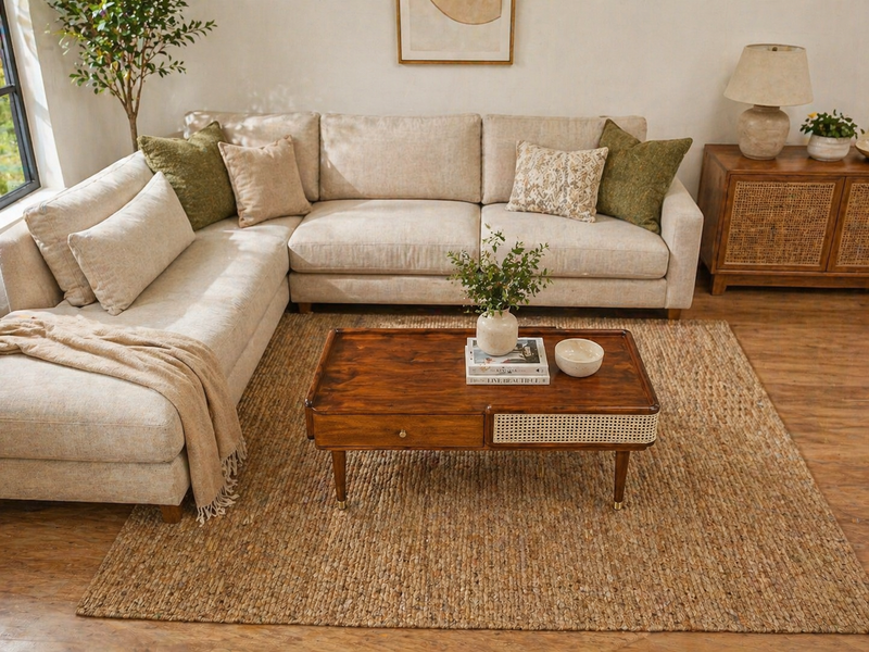 Luna Bean Modern Handcrafted Solid Wood Center Table For Living Room (Honey Finish)