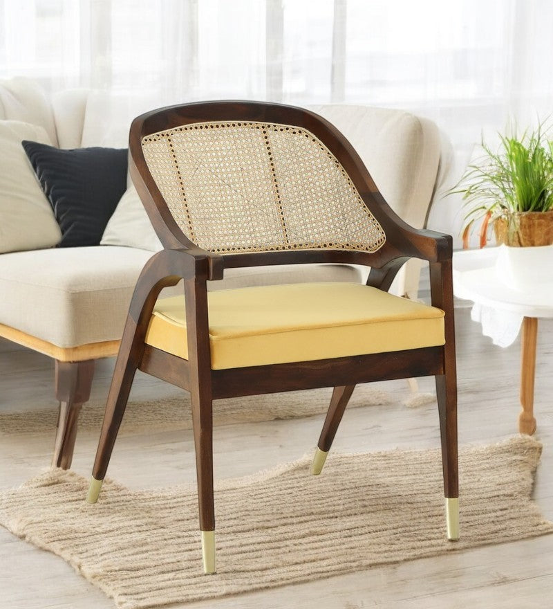Suryavanshi Sheesham Wood Cushioned Arm Chair (W58.5 x D63.5 x H84 cm)
