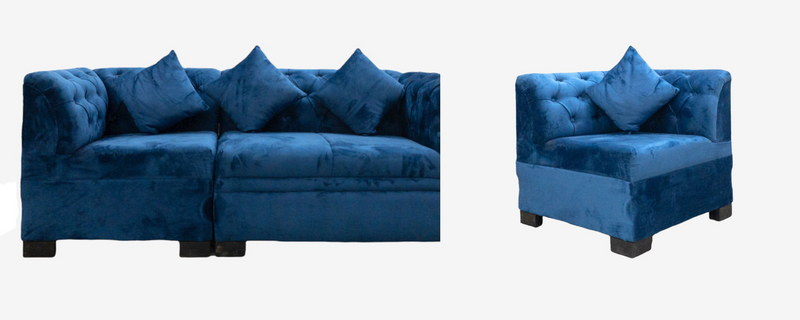 SURYAVANSHI Fully Upholstered Velvet Sofa – Luxurious Customization from 1 to 7 Seater Options