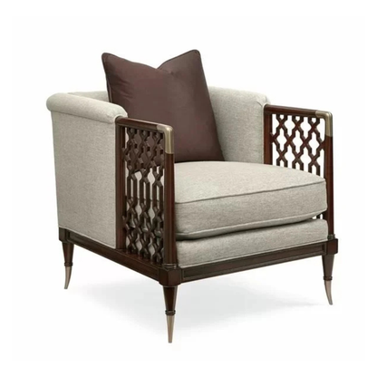 Aurelia Luxury Solid Wood Sofa Set with Premium Upholstery & Brass Work