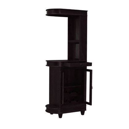 Suryavanshi Sheesham Wood Bar Cabinet for Home Bar -  Glass Doors, Drawer, and Ample Storage (Sheesham Wood-Glass Door, Small-(W70 x D46 x H190 cm)