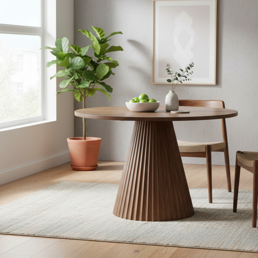 ORACLE RD Mango Wood 4-Seater Dining Table – Flat Walnut Finish