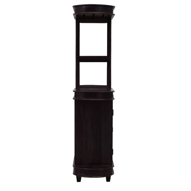 Suryavanshi Sheesham Wood Bar Cabinet for Home Bar -  Glass Doors, Drawer, and Ample Storage (Sheesham Wood-Glass Door, Small-(W70 x D46 x H190 cm)