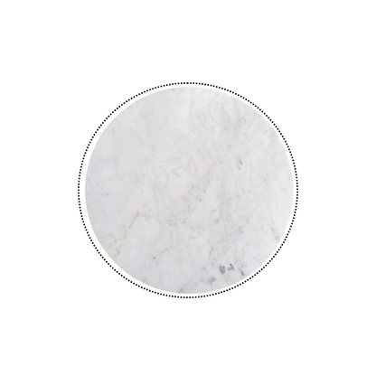 Modern Round Marble Top Side Table With Shelf