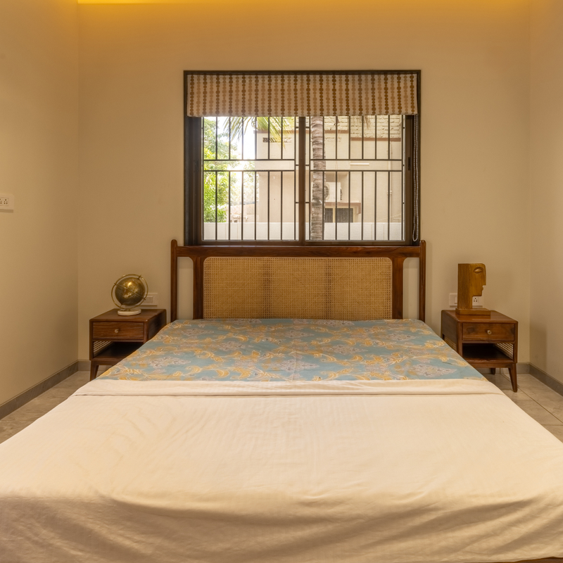 FINLAND Premium Solid Sheesham Wood King Size Bed with Cane Headboard – No Storage