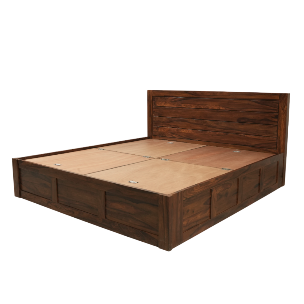 Suryavanshi Solid Sheesham Wood Queen/King Size Bed with Storage & Headboard