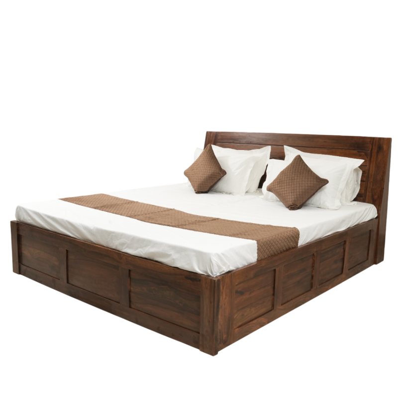 Suryavanshi Solid Sheesham Wood Queen/King Size Bed with Storage & Headboard