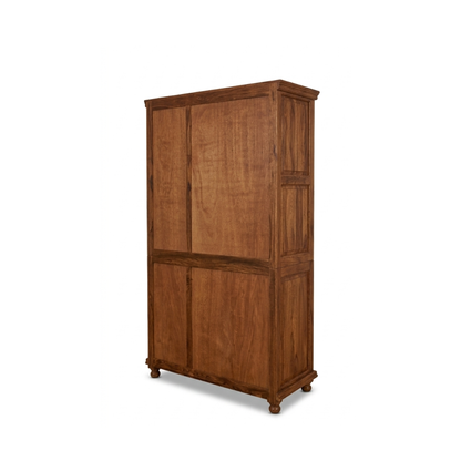 Sheesham  Wood 3-Door Wardrobe with Drawers – Classic Handcrafted Storage Cabinet