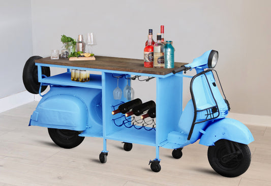 Retro Blue Scooter Bar Console