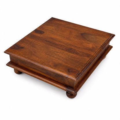 Sheesham Solid Wood Chowki for Pooja & Floor Seating
