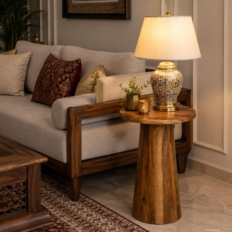 Solid Wood Side Table for Living Room
